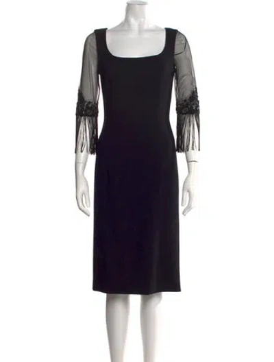 Pre-owned Escada Wool Knee-length Dress In Black