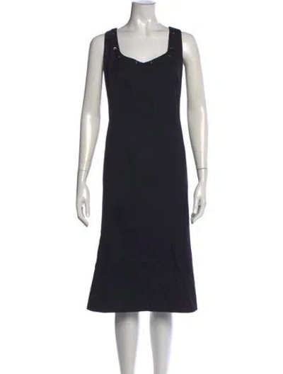 Pre-owned Escada Wool Knee-length Dress In Black