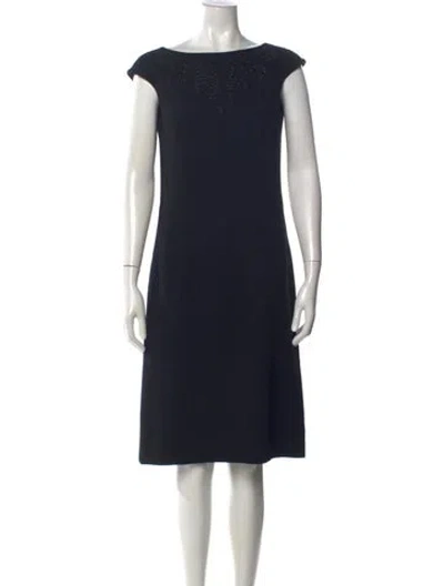 Pre-owned Escada Wool Knee-length Dress In Black