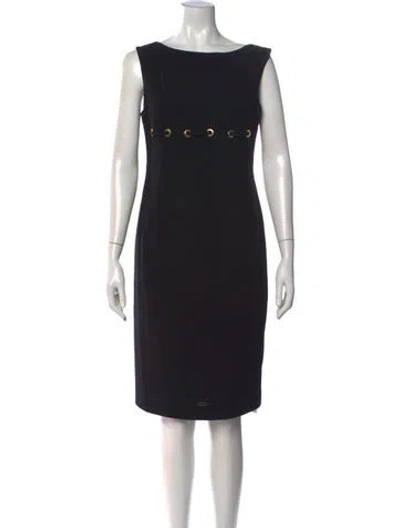 Pre-owned Escada Wool Knee-length Dress In Black