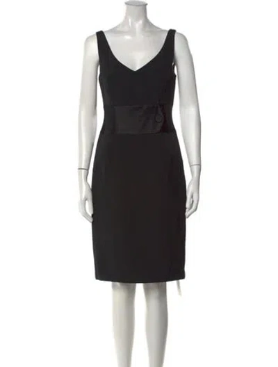 Pre-owned Escada Wool Knee-length Dress In Black