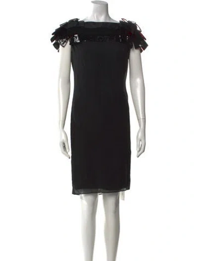 Pre-owned Escada Wool Knee-length Dress In Black