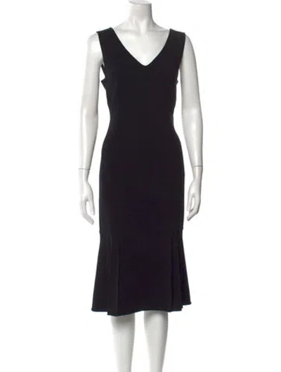 Pre-owned Escada Wool Knee-length Dress In Black