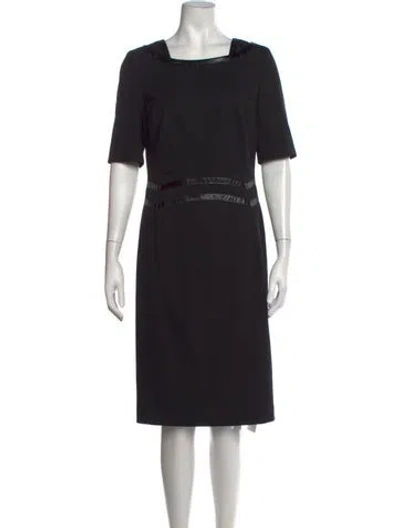 Pre-owned Escada Wool Knee-length Dress In Black