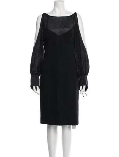Pre-owned Escada Wool Knee-length Dress In Black
