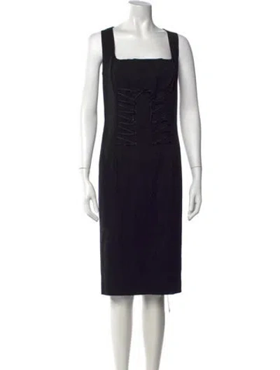 Pre-owned Escada Wool Knee-length Dress In Black