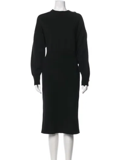Pre-owned Escada Wool Knee-length Dress In Black
