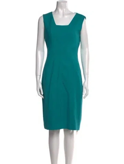 Pre-owned Escada Wool Knee-length Dress In Blue
