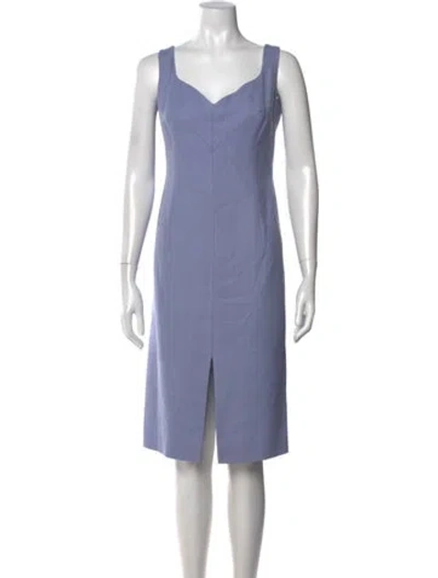 Pre-owned Escada Wool Knee-length Dress In Blue