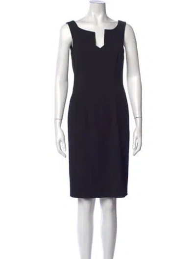 Pre-owned Escada Wool Knee-length Dress In Blue
