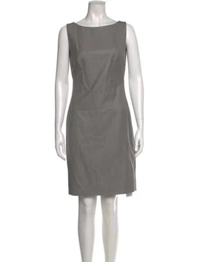 Pre-owned Escada Wool Knee-length Dress In Gray