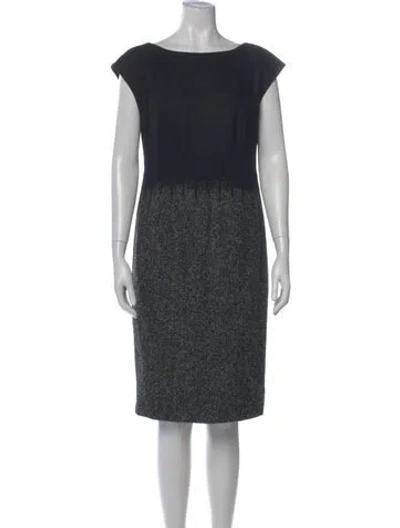Pre-owned Escada Wool Knee-length Dress In Gray
