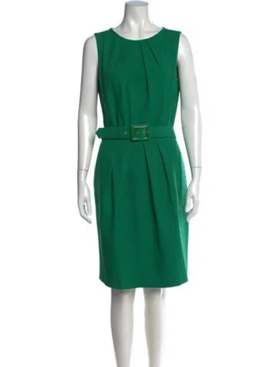 Pre-owned Escada Wool Knee-length Dress In Green