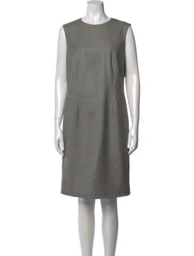 Pre-owned Escada Wool Knee-length Dress In Grey