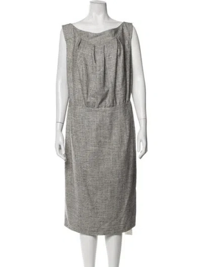 Pre-owned Escada Wool Knee-length Dress In Grey