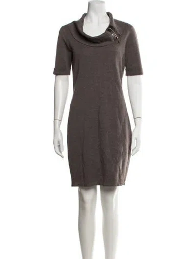 Pre-owned Escada Wool Knee-length Dress In Grey
