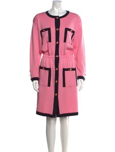 Pre-owned Escada Wool Knee-length Dress W/ Tags In Pink