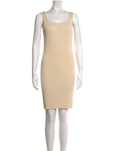 Pre-owned Escada Wool Knee-length Dress In Yellow