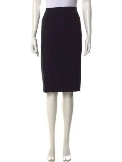 Pre-owned Escada Wool Knee-length Skirt In Black
