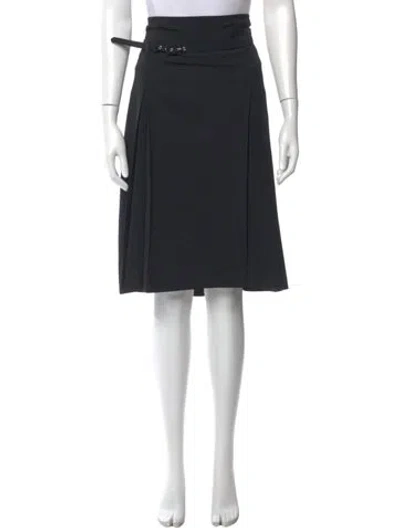 Pre-owned Escada Wool Knee-length Skirt In Black
