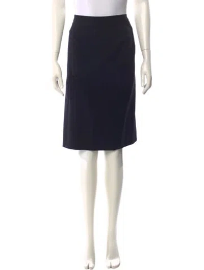 Pre-owned Escada Wool Knee-length Skirt In Blue