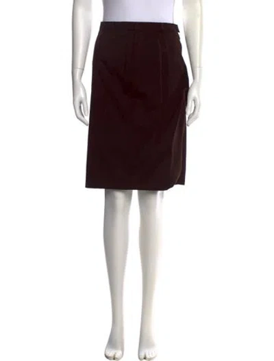 Pre-owned Escada Wool Knee-length Skirt In Burgundy