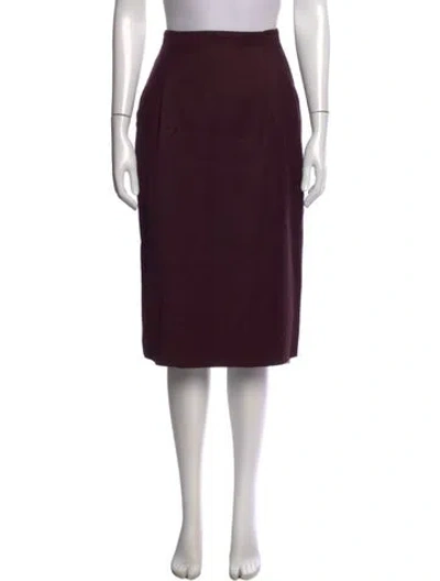 Pre-owned Escada Wool Knee-length Skirt In Burgundy