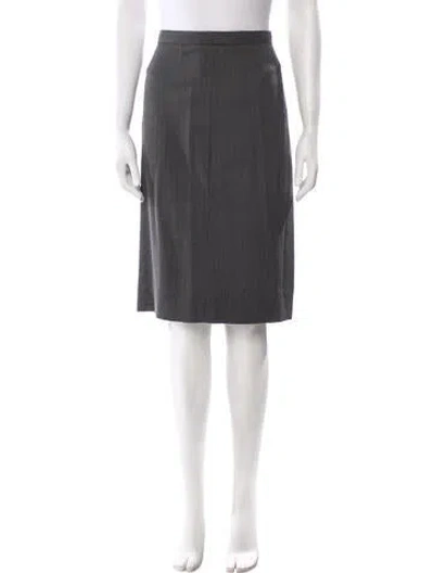 Pre-owned Escada Wool Knee-length Skirt In Gray