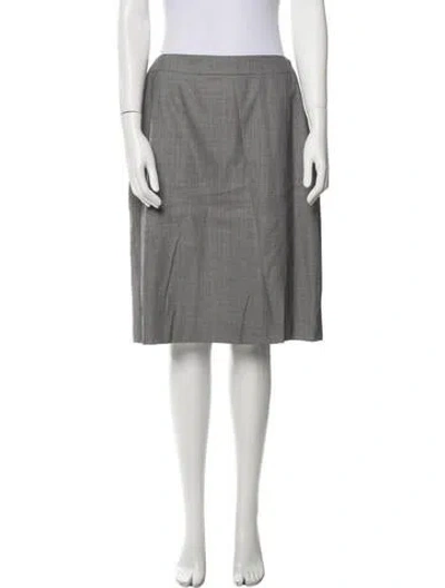 Pre-owned Escada Wool Knee-length Skirt In Gray