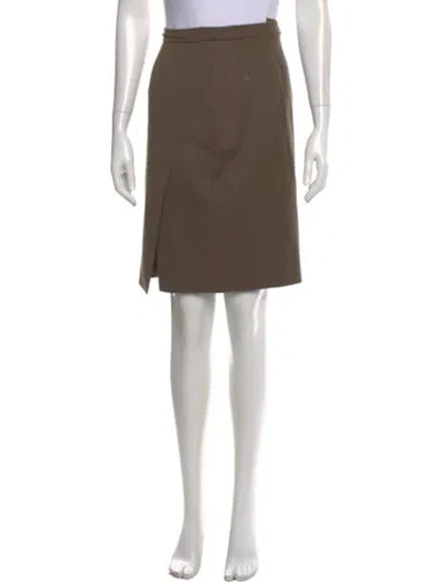 Pre-owned Escada Wool Knee-length Skirt In Green