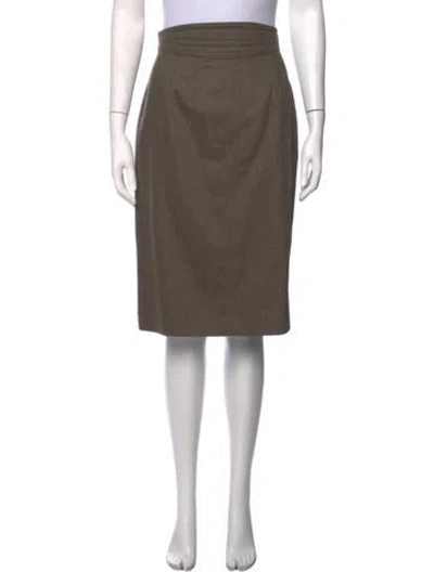 Pre-owned Escada Wool Knee-length Skirt In Green