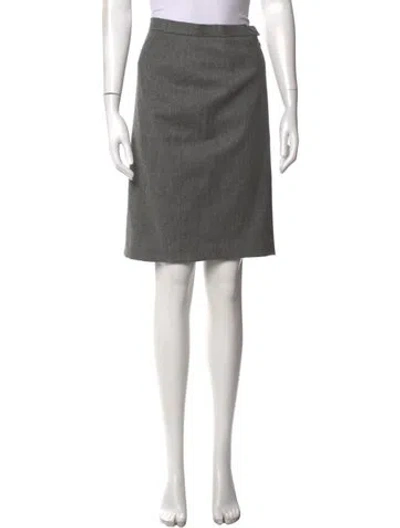 Pre-owned Escada Wool Knee-length Skirt In Grey