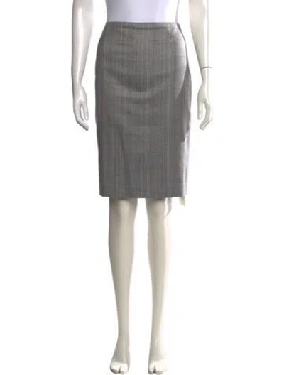Pre-owned Escada Wool Knee-length Skirt In Grey