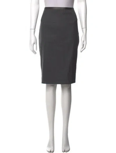 Pre-owned Escada Wool Knee-length Skirt In Grey