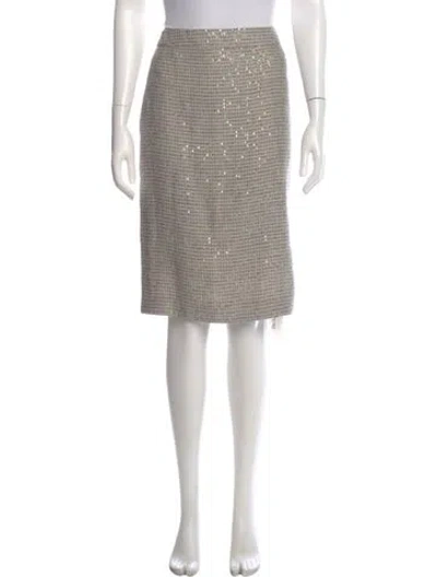Pre-owned Escada Wool Knee-length Skirt In Neutral