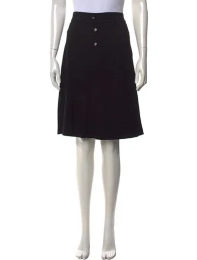Pre-owned Escada Wool Knee-length Skirt W/ Tags In Black