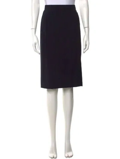 Pre-owned Escada Wool Knee-length Skirt W/ Tags In Black