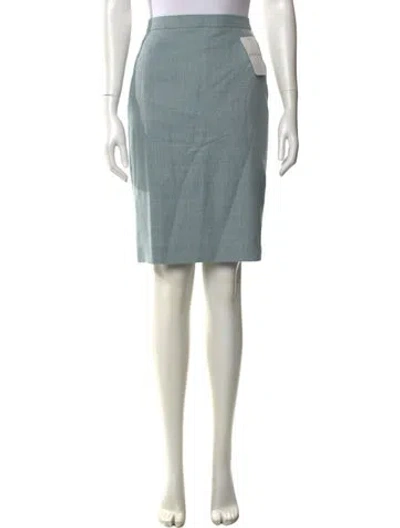 Pre-owned Escada Wool Knee-length Skirt W/ Tags In Blue