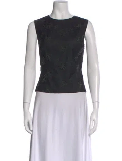 Pre-owned Escada Wool Lace Pattern Top In Black