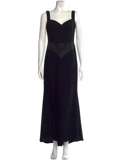 Pre-owned Escada Wool Long Dress In Black