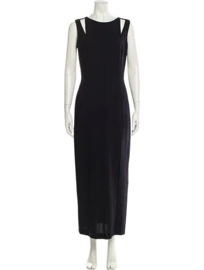 Pre-owned Escada Wool Long Dress In Black
