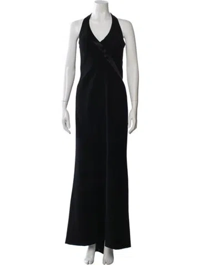 Pre-owned Escada Wool Long Dress In Black