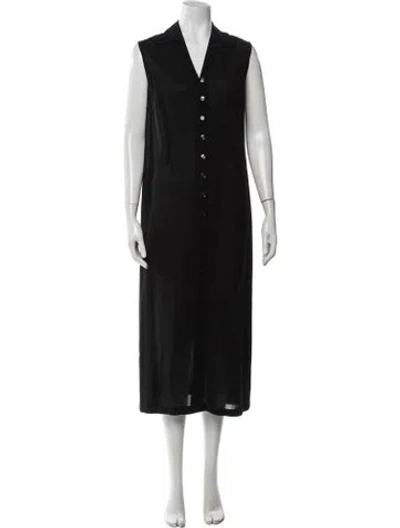 Pre-owned Escada Wool Long Dress In Black