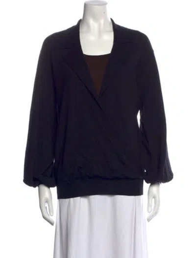 Pre-owned Escada Wool Long Sleeve Top In Black