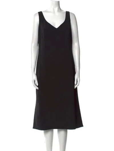 Pre-owned Escada Wool Midi Length Dress In Black