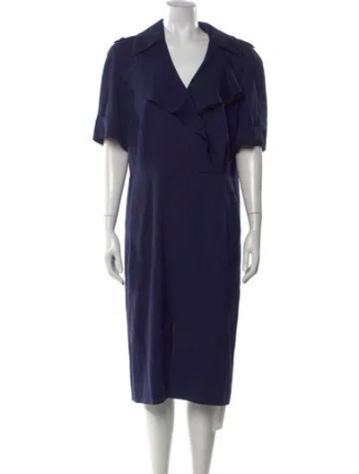 Pre-owned Escada Wool Midi Length Dress In Blue
