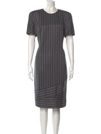 Pre-owned Escada Wool Midi Length Dress In Gray
