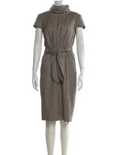 Pre-owned Escada Wool Midi Length Dress In Neutral