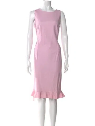 Pre-owned Escada Wool Midi Length Dress In Pink