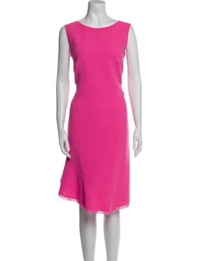 Pre-owned Escada Wool Midi Length Dress In Pink